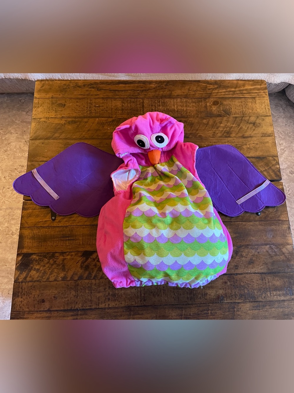 Pink & Purple hooded Owl Kids Costume
